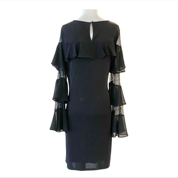 WHBM Black Bell Sleeve Lace Dress - Picture 3 of 16